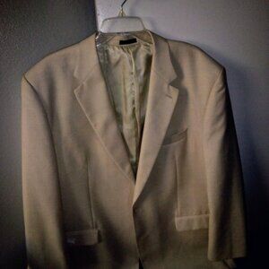 Wall St. Collection Cocoa Wool/Polyester Blazer 2 Copper Buttons 44 Long